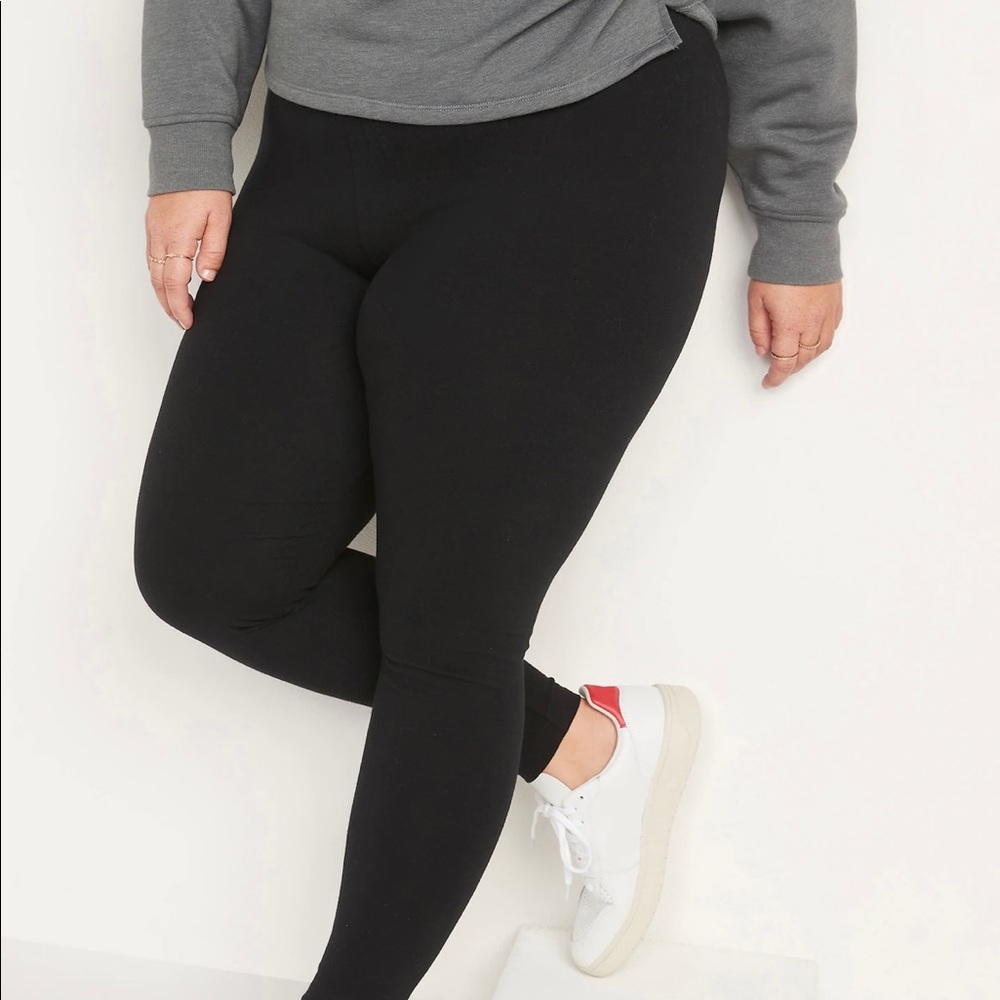 High Waisted Black Ankle Length Leggings